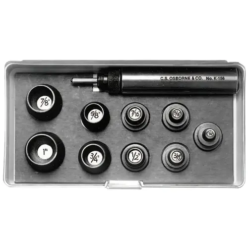 Punch Sets, Self-Centering Punch Set, English, 9 Punches 1/4 in - 1 in, Case