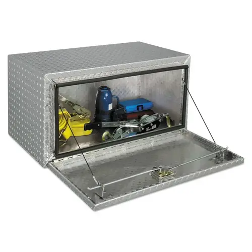 Underbed Truck Boxes, 36 in W x 18 in D x 18 in H, Aluminum, Silver
