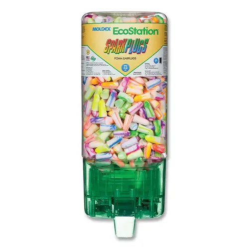 SparkPlugs TouchFree EcoStation  Earplug Dispenser Starter Kit, Incl 1 Dispenser w/500 Pairs, 33 dB NRR, 4 EA/CA