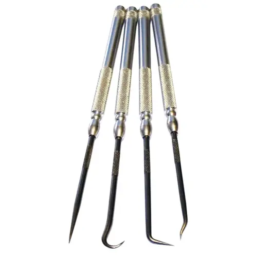 Pick Set, 4 Pc, Aluminum Handle