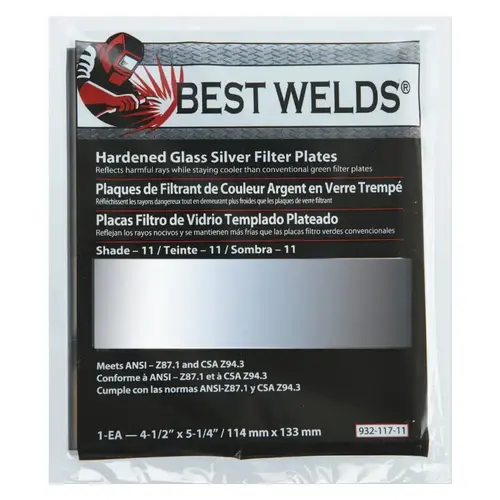 Glass Silver Mirror Filter Plate, Silver/11, 4.5 in x 5.25 in, Glass Glass Silver Mirror Filter Plate, Silver/11, 4.5 in x 5.25 in, Glass