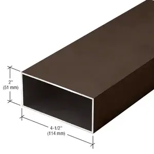 CRL-U.S. Aluminum 145022 Rectangular Tube 2" x 4-1/2" - 24'-2", Dark Bronze/Black Anodized Class 1