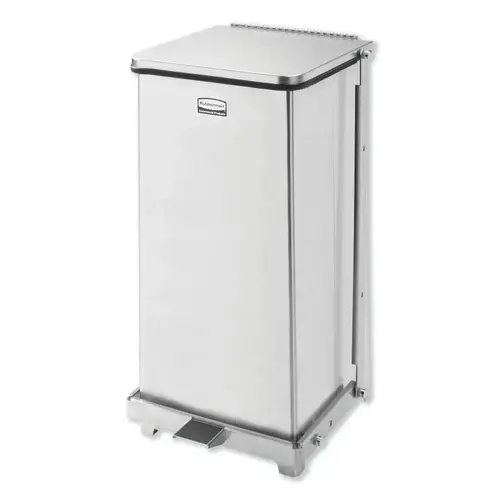 Defenders Square Step Can, 6.5 gal, Metal, Stainless Steel Defenders Square Step Can, 6.5 gal, Metal, Stainless Steel