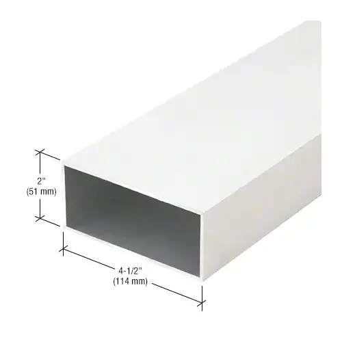 White KYNAR Paint Rectangular Tube 2" x 4-1/2" - 24'-2"