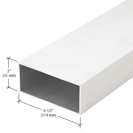 CRL-U.S. Aluminum 145052 White KYNAR Paint Rectangular Tube 2" x 4-1/2" - 24'-2" Stock Length
