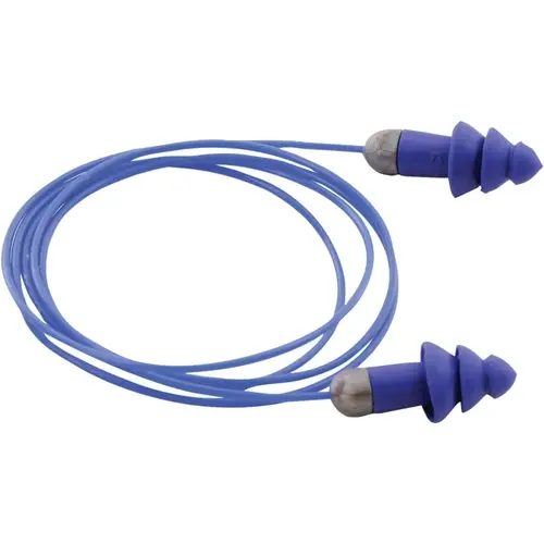Rockets  Reusable Earplug, TPE, Blue, Metal Detectable with Cord