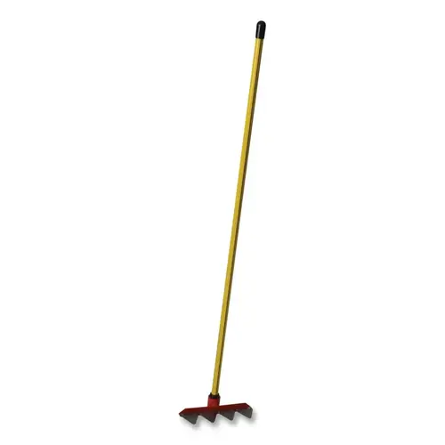 Classic Fire Rake, Alloy Steel, 4 Tines, 60 in Fiberglass Handle