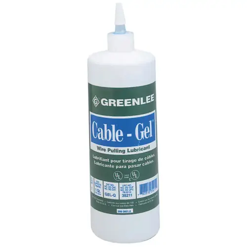 Cable-Gel Cable Pulling Lubricants, 1 qt Squeeze Bottle Green Cable-Gel Cable Pulling Lubricants, 1 qt Squeeze Bottle Green