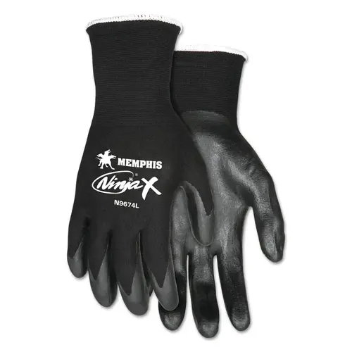 Ninja X Bi-Polymer Coated Palm Gloves, Medium, Black Ninja X Bi-Polymer Coated Palm Gloves, Medium, Black