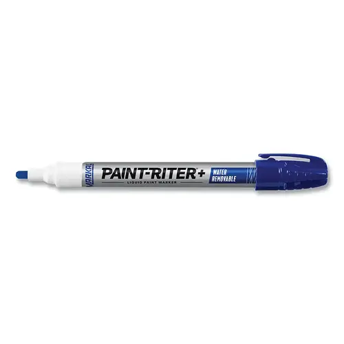Paint-Riter + Water Removable Marker, Blue, 1/8 in, Medium Tip Paint-Riter + Water Removable Marker, Blue, 1/8 in, Medium Tip