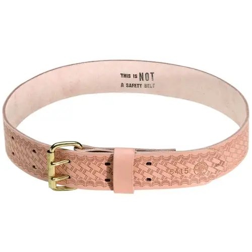 Heavy-Duty Embossed Tool Waist Belt, Fits 36 in to 44 in Waist, Medium, Leather