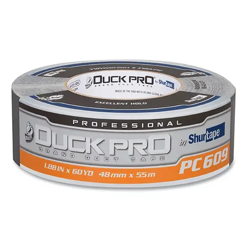 PC 609 Professional Grade Co-Extruded Cloth Duct Tape, 48 mm W x 55 m L x 10 mil Thick, Silver