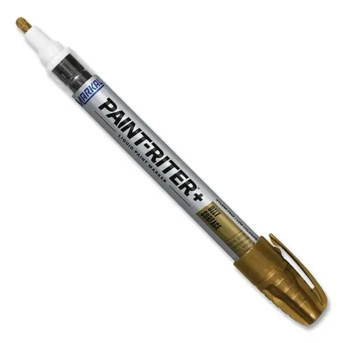Paint-Riter + Oily Surface Paint Marker, Gold, 1/8 in Tip, Medium Paint-Riter + Oily Surface Paint Marker, Gold, 1/8 in Tip, Medium