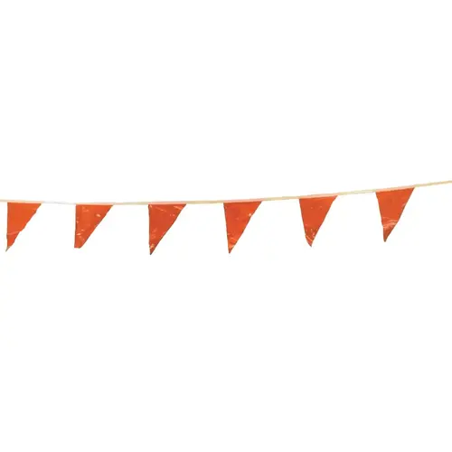 Pennants, Vinyl, 9 in x 12 in, Orange, 100 ft String Pennants, Vinyl, 9 in x 12 in, Orange, 100 ft String