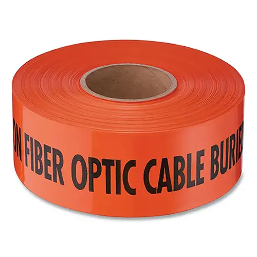 SHIELDTEC  Standard Non-Detectable Safety Tape, Caution Fiber Optic Cable Buried Below, 1000 ft L, 3 in W, Orange