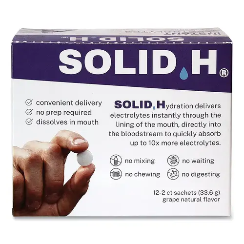 Solid.H Electrolyte Round, Lemon Flavor, 12 Packets of 2 tablets Solid.H Electrolyte Round, Lemon Flavor, 12 Packets of 2 tablets