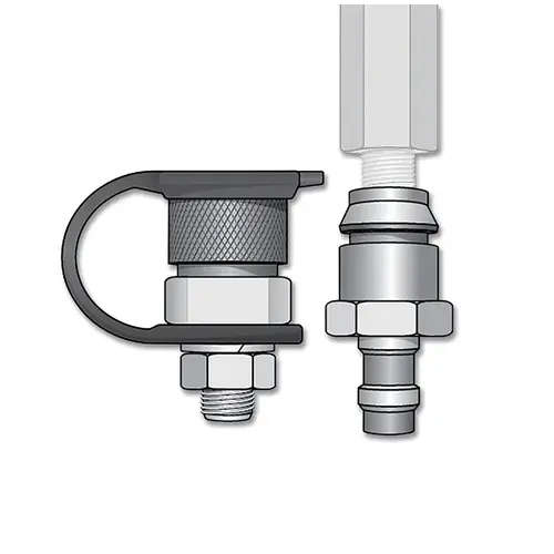 Warning Whip Quick Disconnect Base Mount, Lighted, Female/Male QD w/Debris Cap, Kit