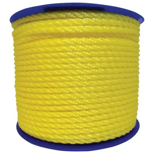 Monofilament Twisted Poly Ropes, 2,168 lb Cap., 600 ft, Polypropylene, Yellow Monofilament Twisted Poly Ropes, 2,168 lb Cap., 600 ft, Polypropylene, Yellow