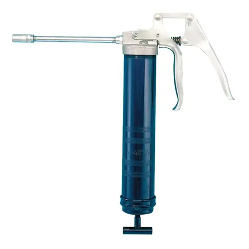 Pistol Grip Heavy-Duty Grease Gun, 14.5 oz Cartridge, 5 in Extension/Coupler Pistol Grip Heavy-Duty Grease Gun, 14.5 oz Cartridge, 5 in Extension/Coupler