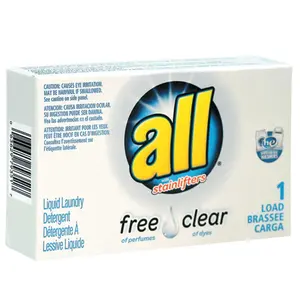 All 2979351 Free Clear HE Liquid Laundry Detergent, Unscented, 1.6 oz Vend-Box