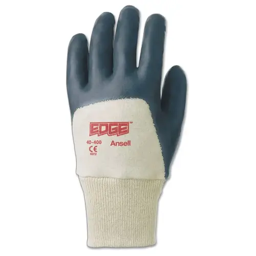 40-400 Foam Nitrile Coated Gloves, Knit-Wrist Cuff, Size 9, Gray/Off White