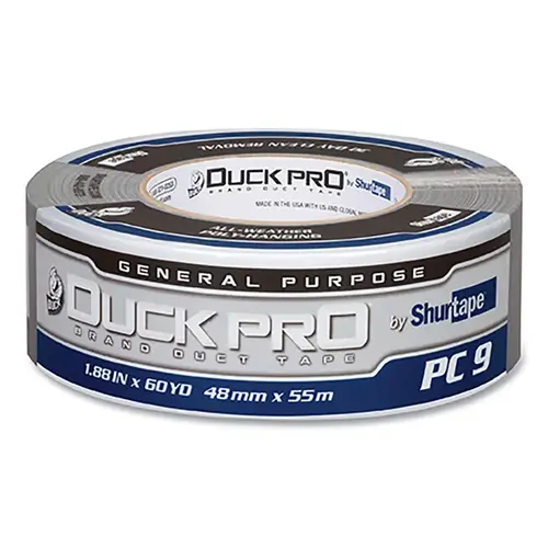 PC 9 Contractor Grade Co-Extruded Duct Tape, 48 mm W x 55 m L, 9 mil, Silver PC 9 Contractor Grade Co-Extruded Duct Tape, 48 mm W x 55 m L, 9 mil, Silver