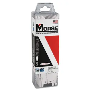 M.K. MORSE RB614T50 Master Cobalt  Metal Bi-Metal Reciprocating Saw Blade, 0.035 in x 6 in L x 3/4 in W, 14 TPI, Tapered, 50 EA/PK