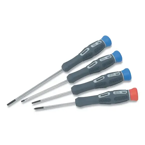 4 Pc Slim Electronic Screwdriver Set, Cabinet, Phillips, 3/32 in x 2-1/2 in, 3/32 in x 3 in, 1/8 in x 4 in, #0 x 2-1/2 in 4 Pc Slim Electronic Screwdriver Set, Cabinet, Phillips, 3/32 in x 2-1/2 in, 3/32 in x 3 in, 1/8 in x 4 in, #0 x 2-1/2 in