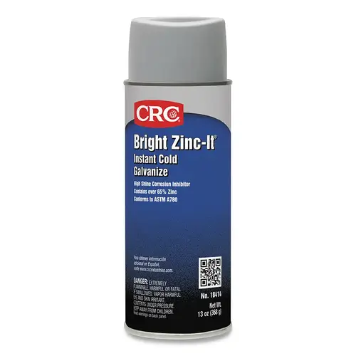 Bright Zinc-It Instant Cold Galvanize Coating, 16 oz Aerosol Can Gray Bright Zinc-It Instant Cold Galvanize Coating, 16 oz Aerosol Can Gray