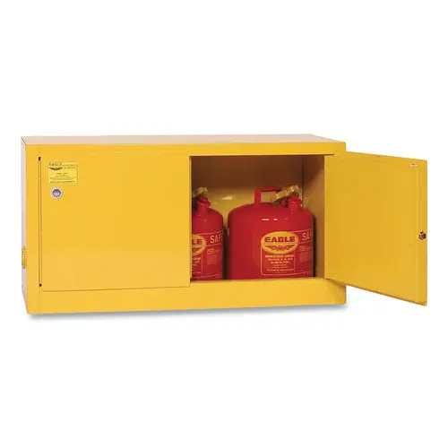Flammable Liquid Storage Cabinet, Add On, Manual-Close Door, 15 gal Cap, Yellow Flammable Liquid Storage Cabinet, Add On, Manual-Close Door, 15 gal Cap, Yellow