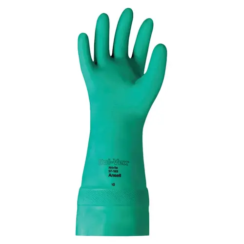 37-165 Nitrile Gloves, Gauntlet Cuff, Unlined, Size 9, Green, 22 mil 37-165 Nitrile Gloves, Gauntlet Cuff, Unlined, Size 9, Green, 22 mil