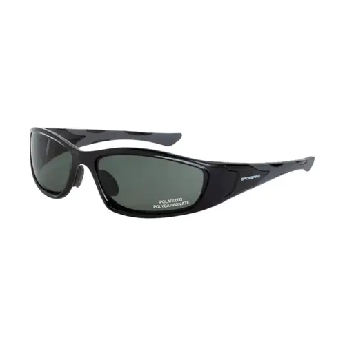 Crossfire  Infinity Premium Safety Eyewear, Smoke Lens, Polycarbonate, Anti-Scratch, Crystal Black Frame, Nylon