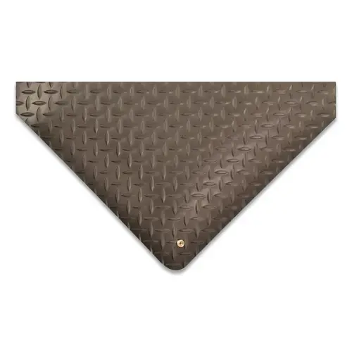 Diamond Stat  Non-Slip Anti-Static Mat, 826, 9/16 in x 3 ft W x 5 ft L, Vinyl/PVC, Black, Grounding Cord Included