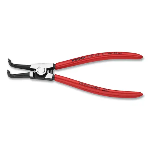 External Snap Ring Plier, 8 in, 90 degree Angled Tip, 1-37/64 in to 3-15/16 in