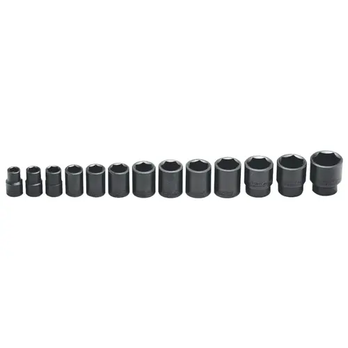 13 Piece Impact Socket Sets, 1/2 in, 6 Point