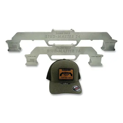 Stud Master Precision Framing Tool, Gray, With Flex Hat, For Wood Studs, Bundle