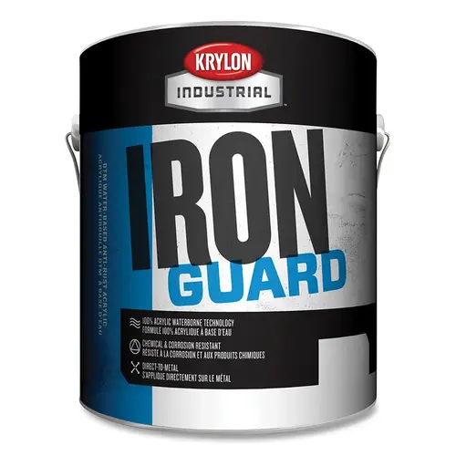 IRON GUARD Water-based Acrylic Enamel, 1 gal, New Cat Yellow, Gloss IRON GUARD Water-based Acrylic Enamel, 1 gal, New Cat Yellow, Gloss