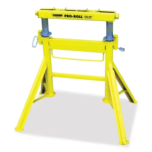 Pro Roll  Stand, Base Only, 1/2 in to 36 in or 2500 lb Pipe Cap, 29 in H, 31 in L Yellow