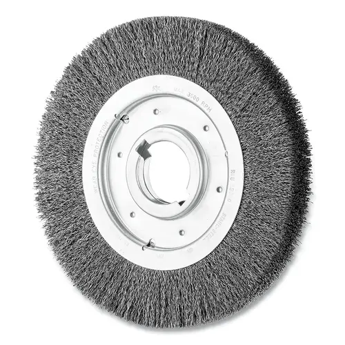 Crimped Wire Wheel, 10" Diameter, .012" Carbon Steel Wire, Medium Face