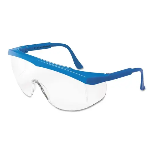 Stratos Spectacles, Clear Lens, Polycarbonate, Scratch-Resistant, Blue Frame Stratos Spectacles, Clear Lens, Polycarbonate, Scratch-Resistant, Blue Frame
