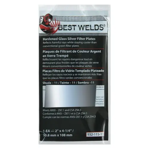 Glass Silver Mirror Filter Plate, Silver/11, 2 in x 4.25 in, Glass Glass Silver Mirror Filter Plate, Silver/11, 2 in x 4.25 in, Glass