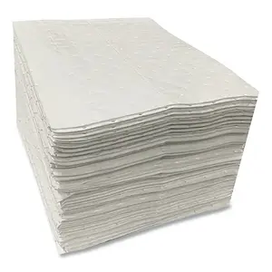 ESSENTIALS SSO-71BG Oil Only Sorbent Pads, 18 in L x 16 in W, Medium, White