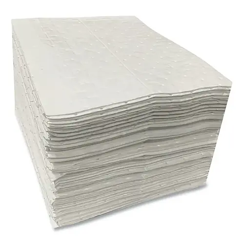 Oil Only Sorbent Pads, 18 in L x 16 in W, Medium, White