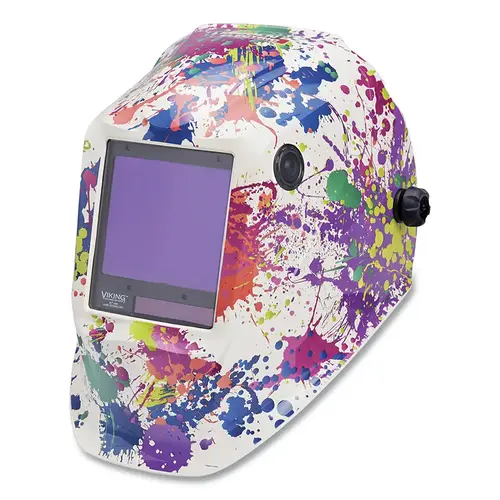VIKING 3350 Series Welding Helmet, Shade 5 to 13, Creative Spark , 3.74 in x 3.34 in Window VIKING 3350 Series Welding Helmet, Shade 5 to 13, Creative Spark , 3.74 in x 3.34 in Window