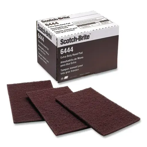 Scotch-Brite Extra Duty Hand Pad, 6 in x 9 in, Aluminum Oxide, Fine, Brown Scotch-Brite Extra Duty Hand Pad, 6 in x 9 in, Aluminum Oxide, Fine, Brown