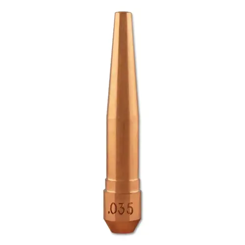 Centerfire MIG Contact Tip, 0.035 in Wire, TT Series, Non-Threaded/Tapered Base Centerfire MIG Contact Tip, 0.035 in Wire, TT Series, Non-Threaded/Tapered Base