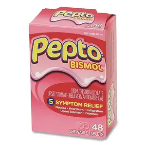 Pepto Bismol 47367 Caplet, Chewable Tablet, Unflavored