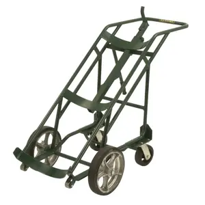 HARPER TRUCKS 65050-51 Series 600 Trucks, Holds Cylinders up to 20" dia., 12 in Mold-On Rubber Wheels Harper Green