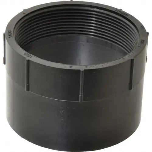 Drain, Waste & Vent Adapter: 4" Fitting, Hub x FIPT, Acrylonitrile Butadiene Styrene Drain, Waste & Vent Adapter: 4" Fitting, Hub x FIPT, Acrylonitrile Butadiene Styrene