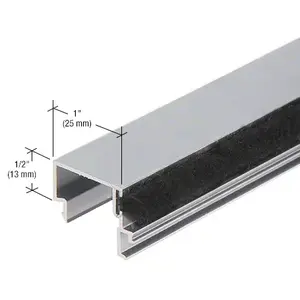 CRL-U.S. Aluminum DS04711 Snap-In Door Stop with Weatherstrip, Clear Anodized Class 1 - 21'-2"